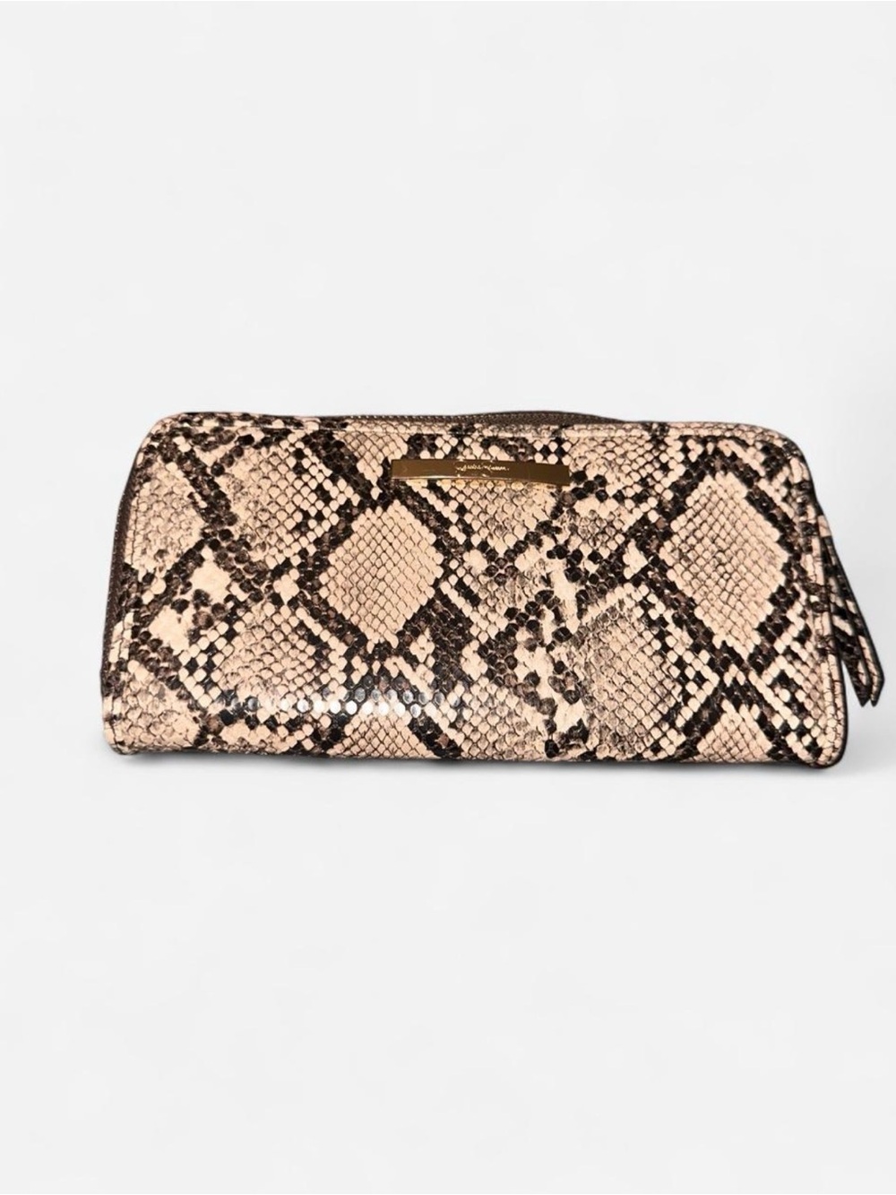 Jessica Simpson Beige and Black Snake-Print Wallet